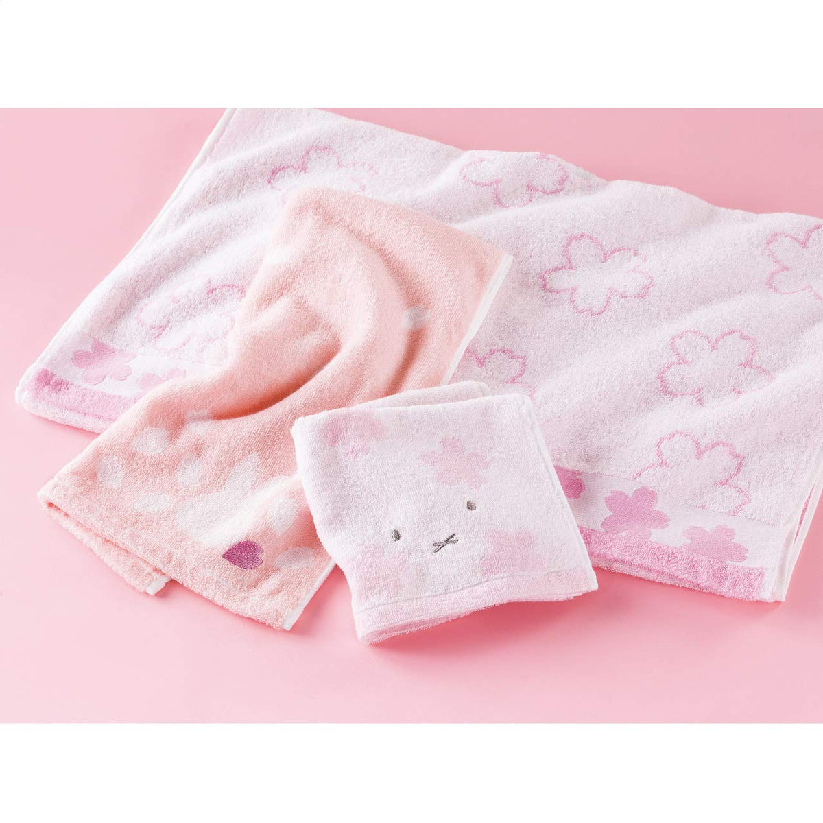 Nishikawa Miffy Towel Gift Set 100% Cotton Pink 23x27cm