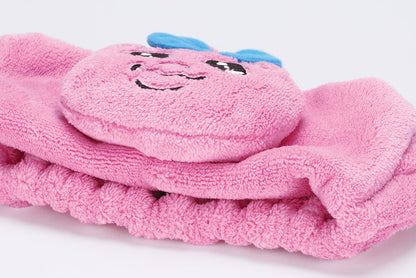 Skater Hair Turban Bunny Design for Gentle Drying