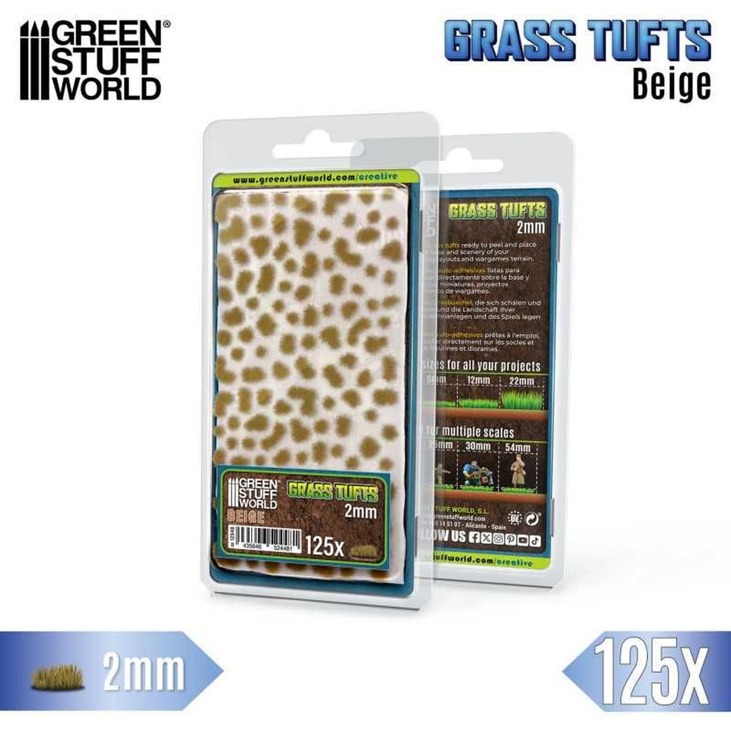 Green Stuff World Grass Tufts 2mm Beige for Model Scenery