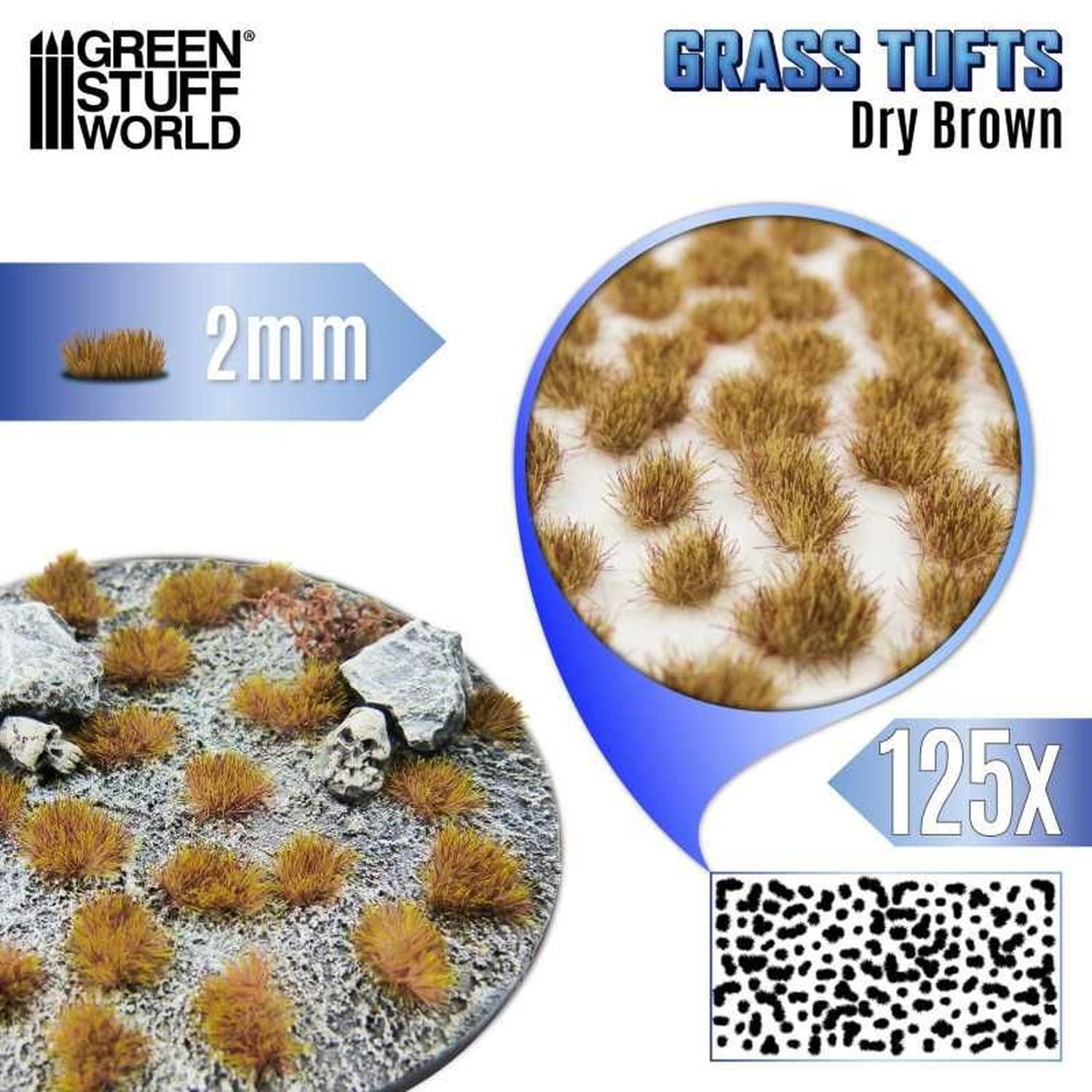 Green Stuff World 2mm Dry Brown Grass Material for Model Scenery