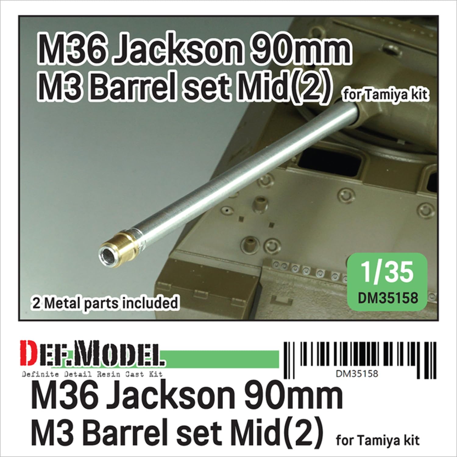 DEF.MODEL 1/35 WWII American M36 Jackson Tank Model with Metal Barrel Set