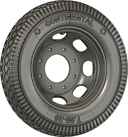 Red Bear Design 1/35 German 3t 4x2 Truck Wheel Set for Model Kits