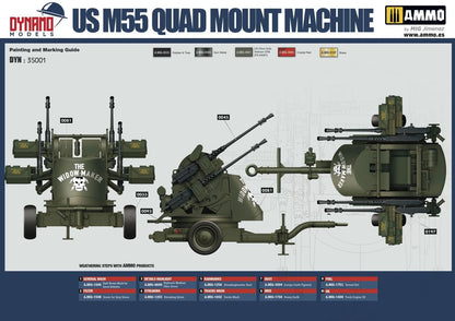 Dynamo Models 1/35 American M55 Quad Machine Gun Trailer Model Kit