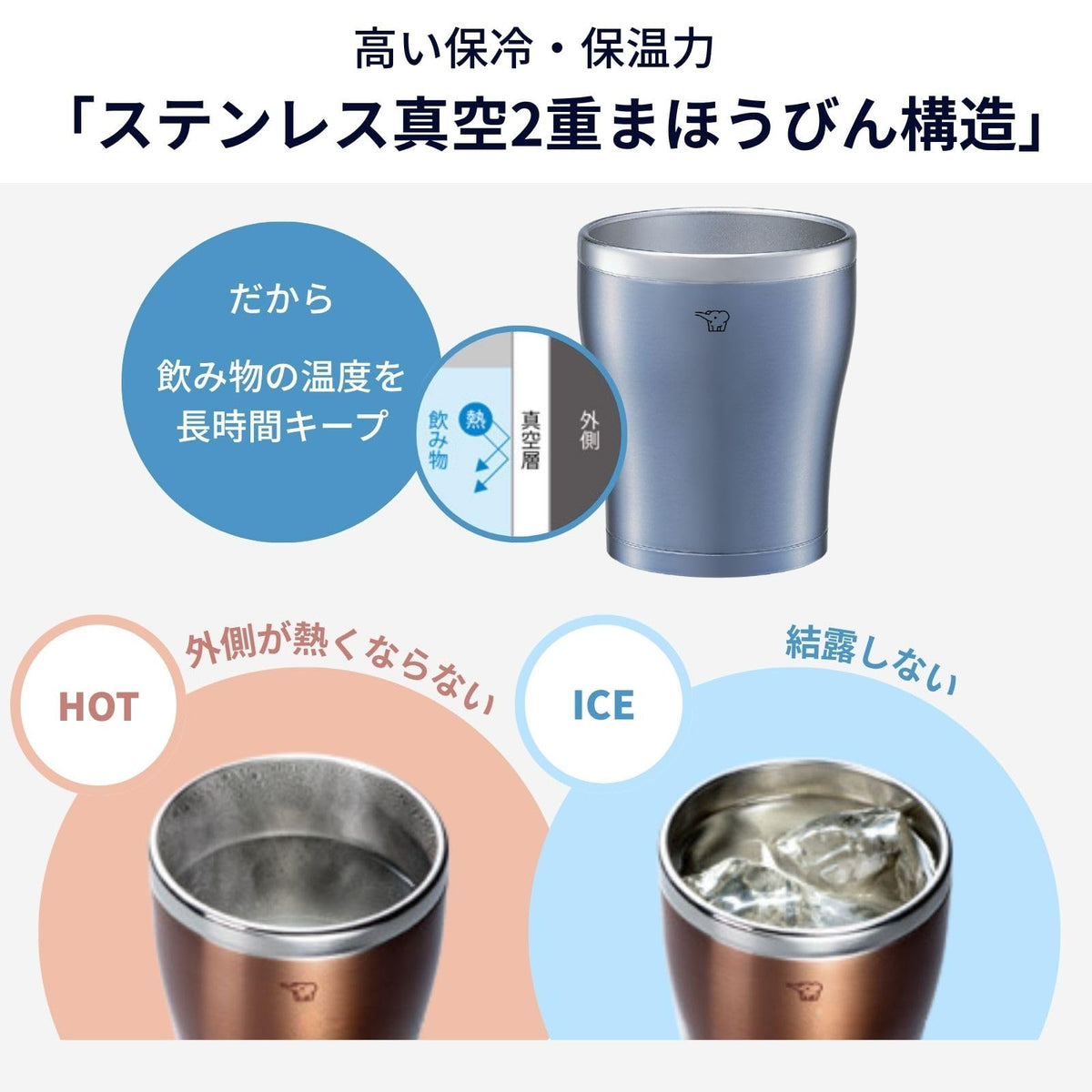 ZOJIRUSHI Stainless Steel Tumbler 300ml with Smooth Drinking Edge