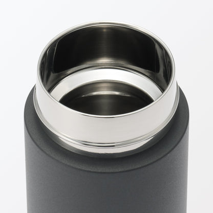 Mujirushiryouhin Vacuum Insulated Bottle with Handle 500mL Black