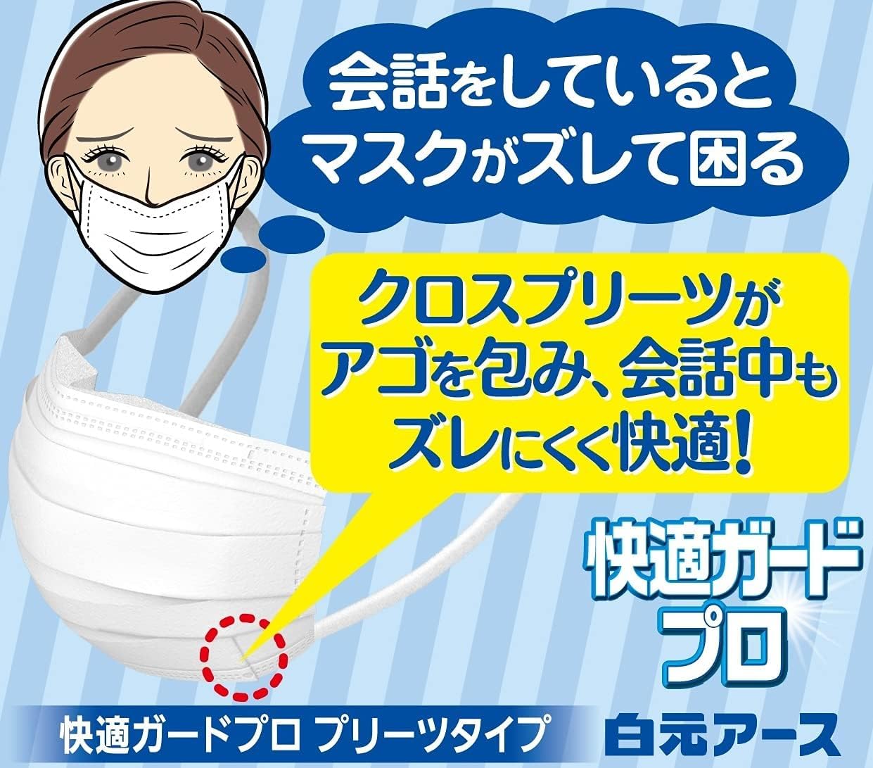 Kaitekigaadopuro Comfortable Guard Pro Pleated Mask Small Size 5 Pieces