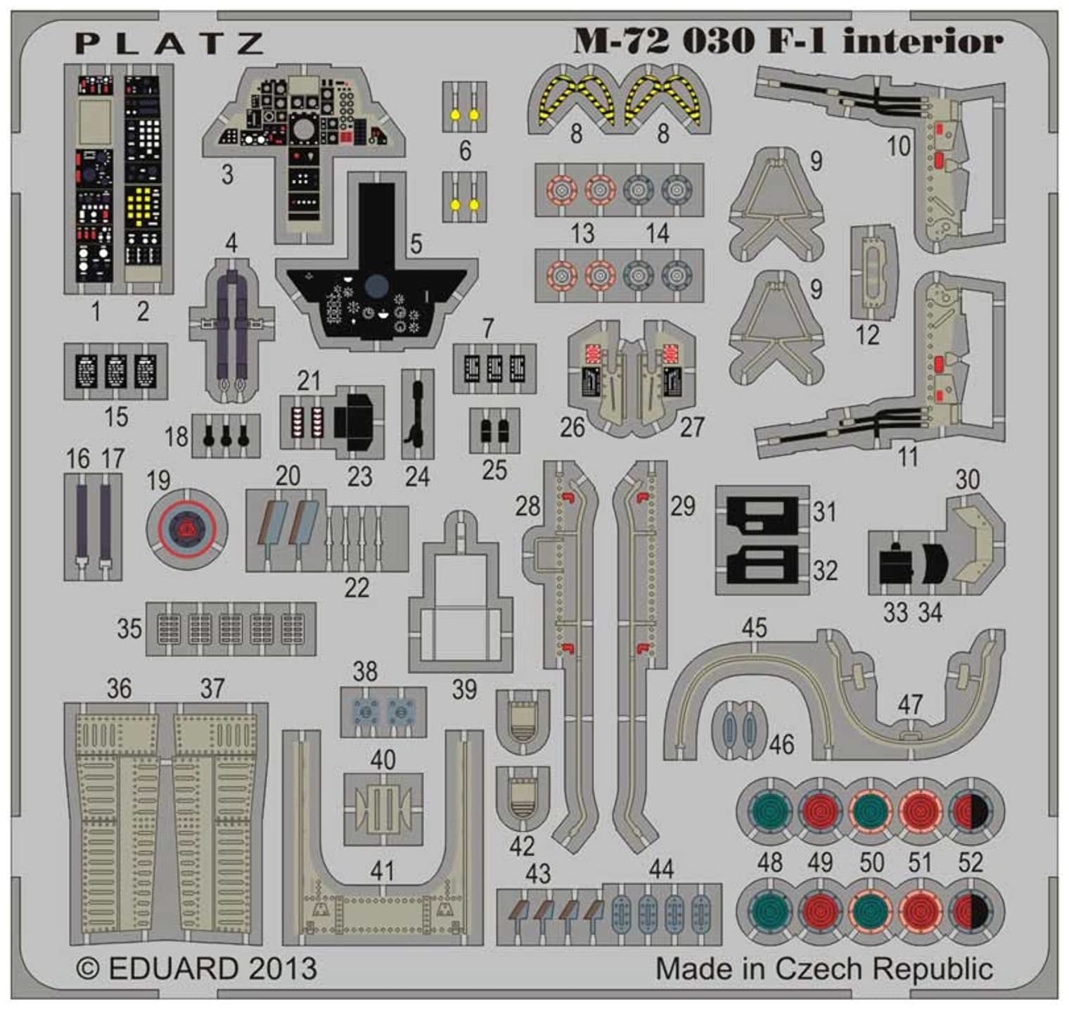 PLATZ 1/72 Japan Air Self-Defense Force F-1 Detail-Up Etching Parts