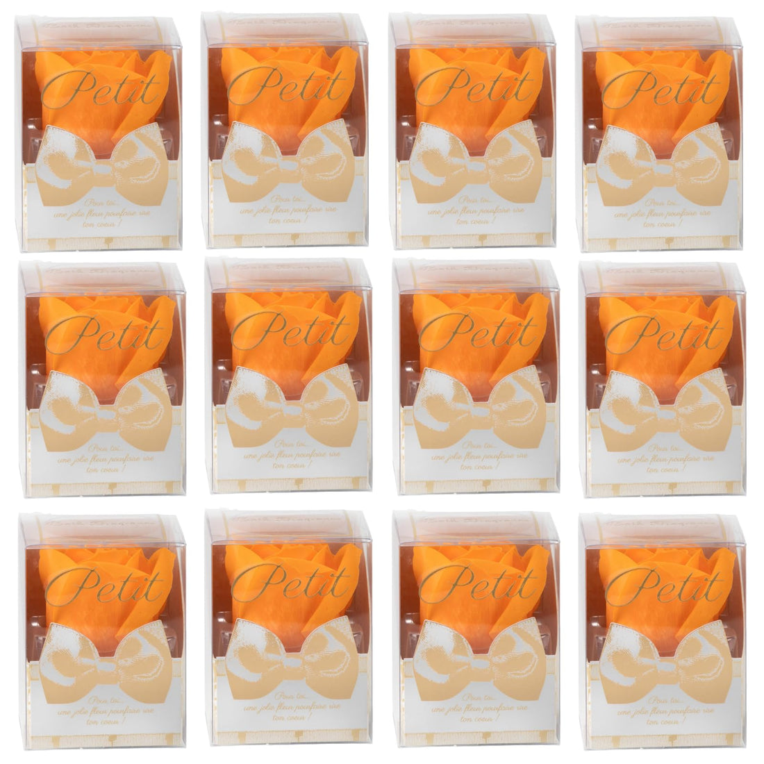 Q-FLA Bath Soak Soap Flower Set 12 Pieces Orange