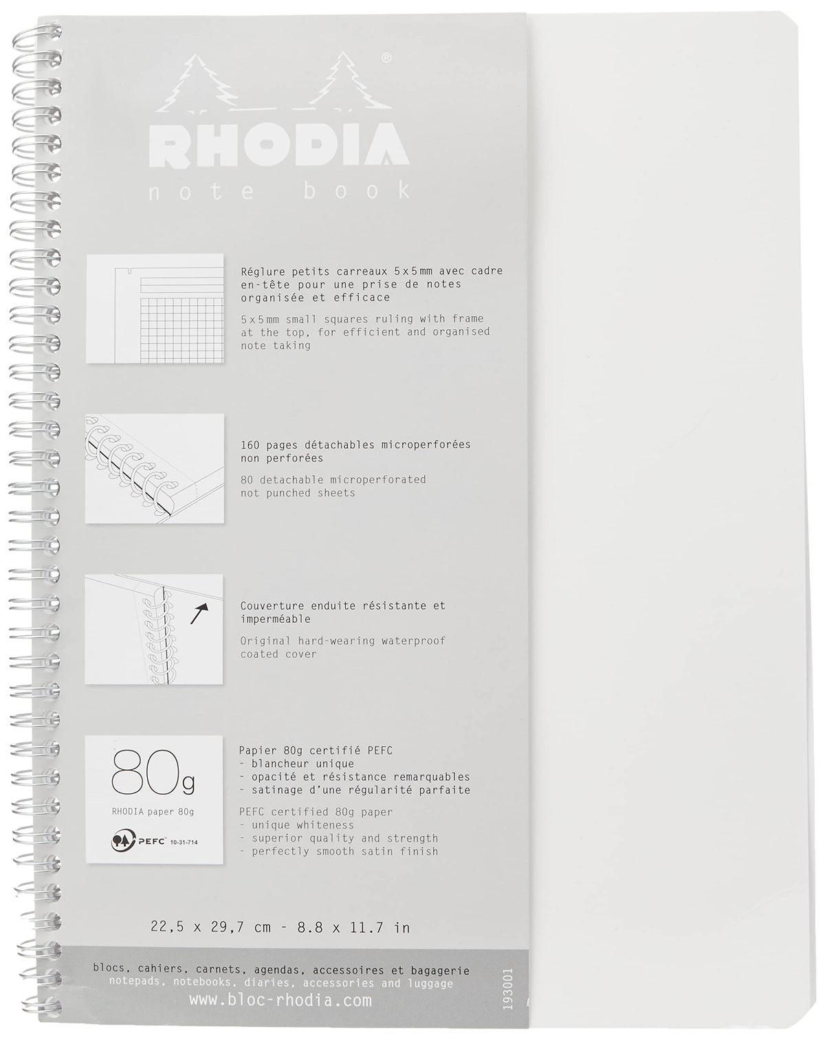 RHODIA Classic A4 Double Ring Notebook 160 Pages White