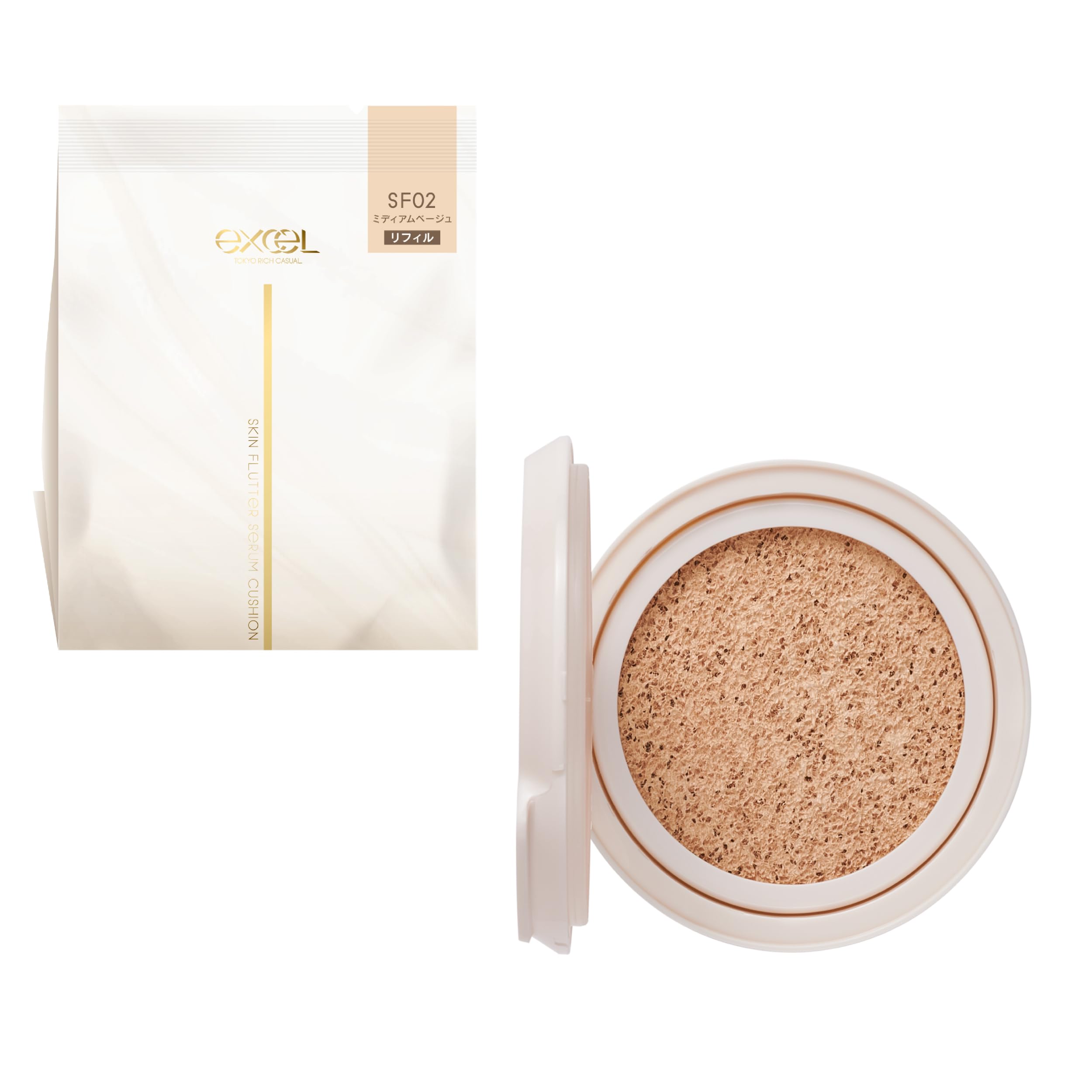 excel Skin Flutter Serum Cushion Refill SF 02 Medium Beige
