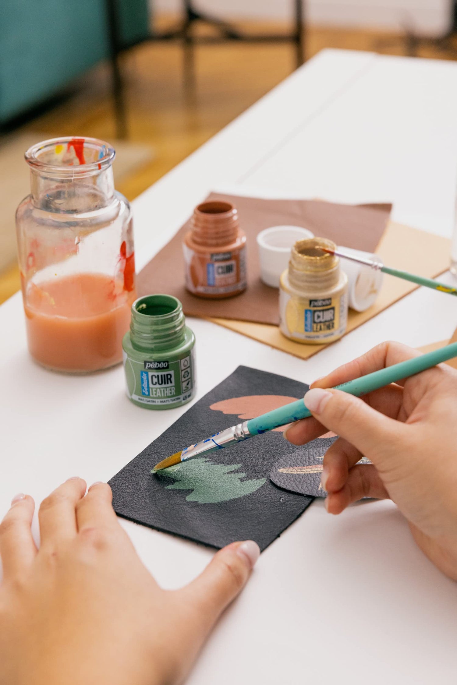 Pebeo Leather Paint Water-Based Acrylic Marker for Customization 20ml