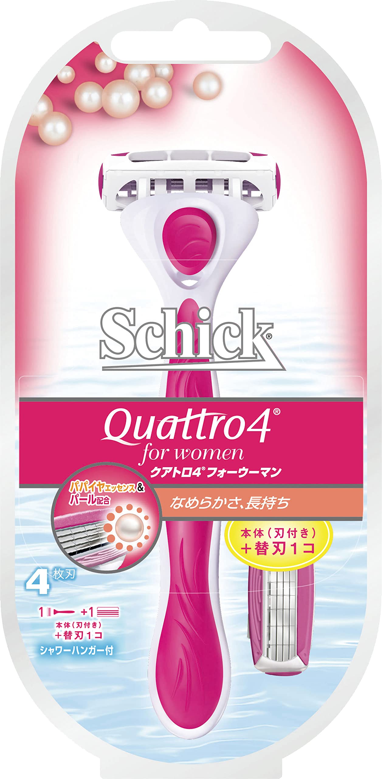 Schick Quattro for Women 4-Blade Razor with Holder and Extra Blade