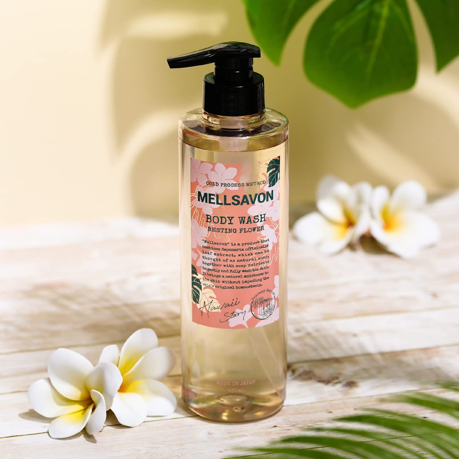 Mellsavon Body Wash Resting Flower 380mL Plumeria Scent