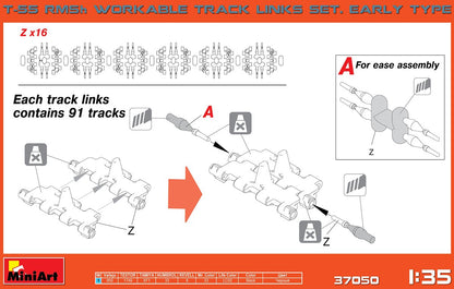 Miniart 1/35 Soviet T-55 RMSh Track Set Early Type Model Kit