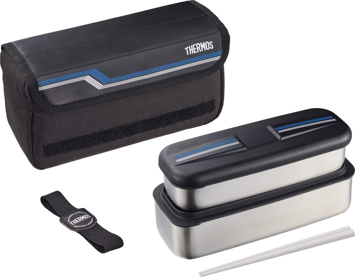 THERMOS Stainless Steel Fresh Lunch Box 1100ml Line Black