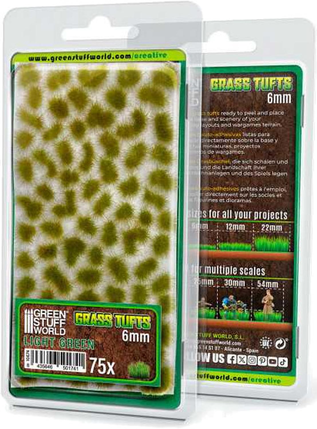 Green Stuff World Grass Tuft 6mm Light Green Hobby Material