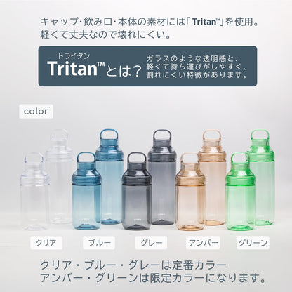 OSK Water Bottle 1000ml Clear Gray Lightweight Made in Japan