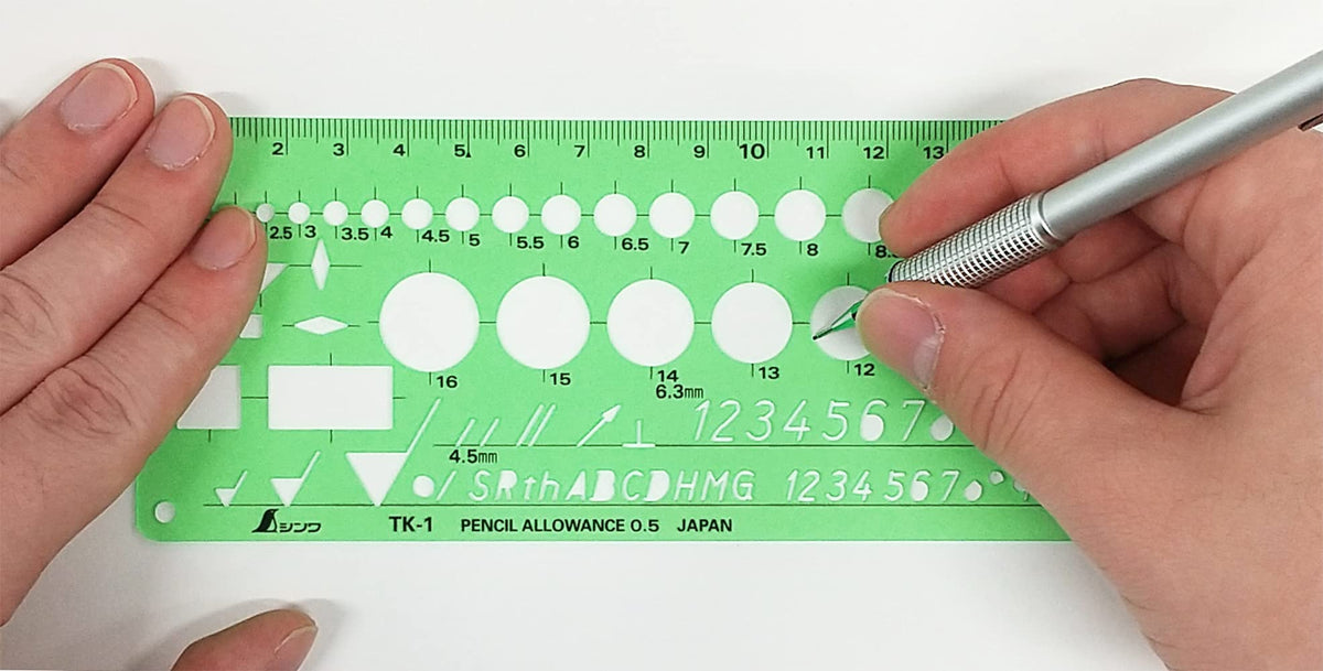 Shinwa Sokutei Template TK-1 Finishing Mark Ruler for Precision Measurement