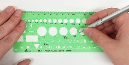 Shinwa Sokutei Template TK-1 Finishing Mark Ruler for Precision Measurement