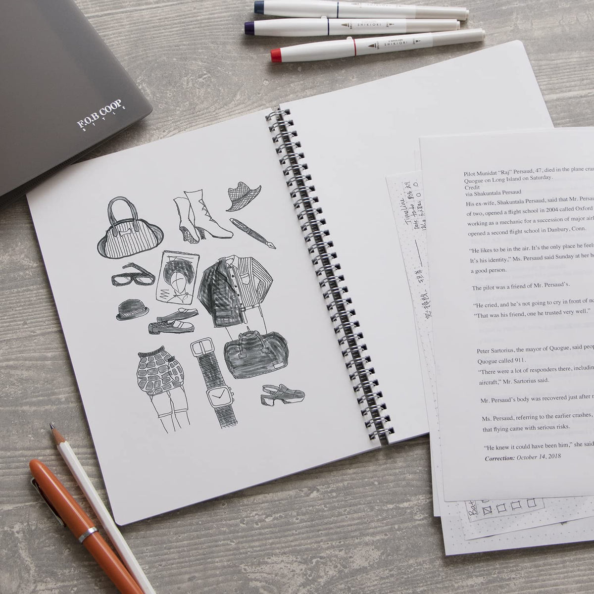 Kyokuto Associates B5 Blank Ring Notebook for Creative Note-Taking