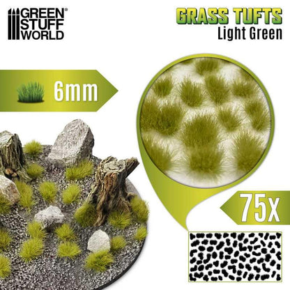 Green Stuff World Grass Tuft 6mm Light Green Hobby Material