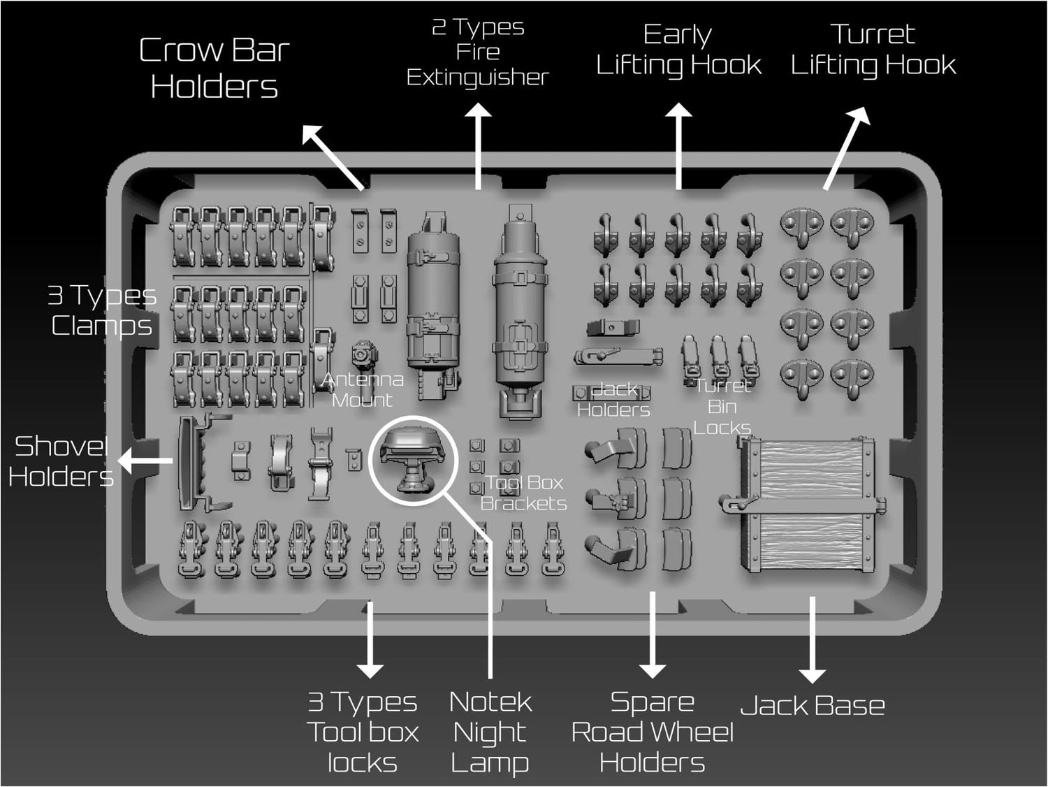 BSK Model 1/35 German Panzer II A-F Type Detail Parts Set
