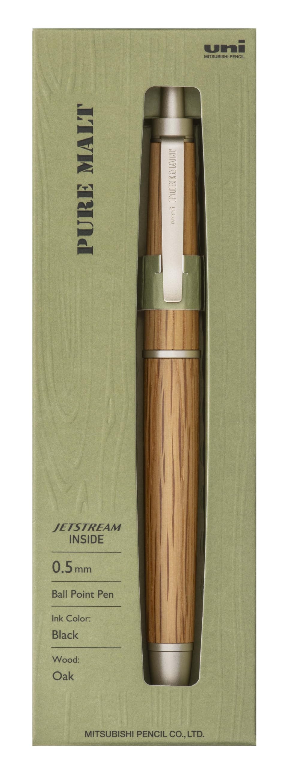 Mitsubishi Pencil Pure Malt Jetstream Ballpoint Pen Natural Wood 0.5mm