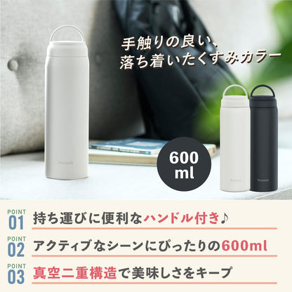 Peacock Screw Mug Bottle with Handle Charcoal Gray 600ml