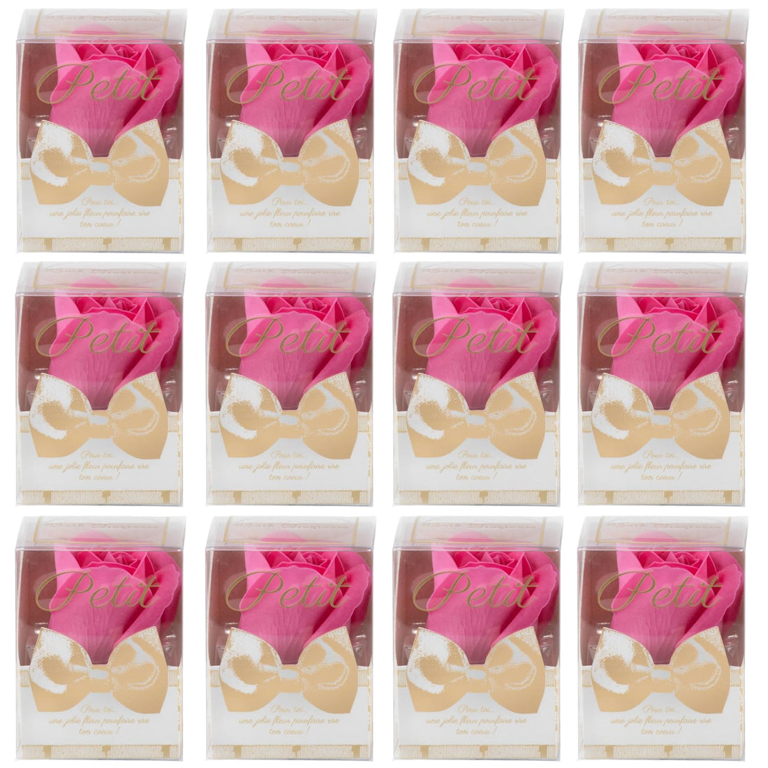 Q-FLA Bath Soak Soap Flower Set of 12 Pink Roses Gift