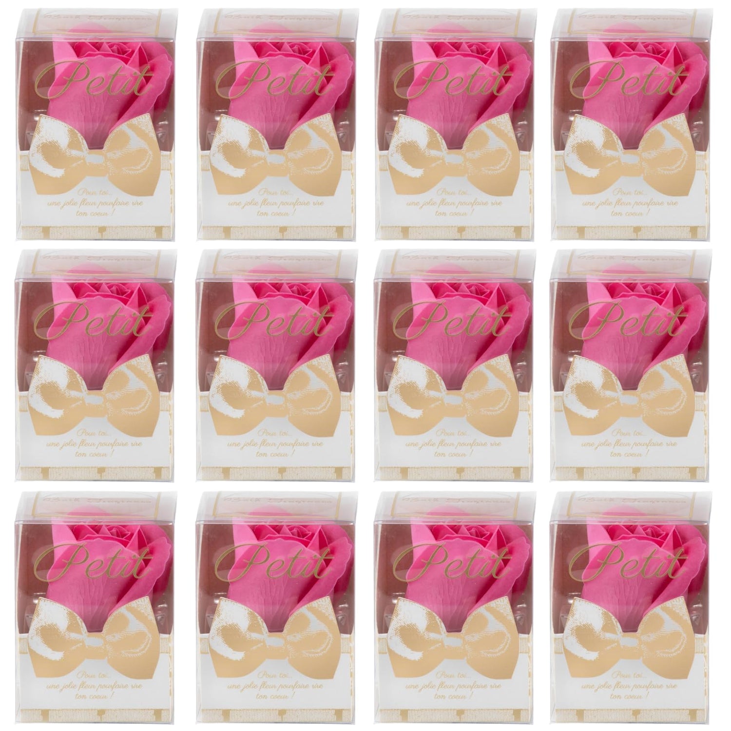 Q-FLA Bath Soak Soap Flower Set of 12 Pink Roses Gift
