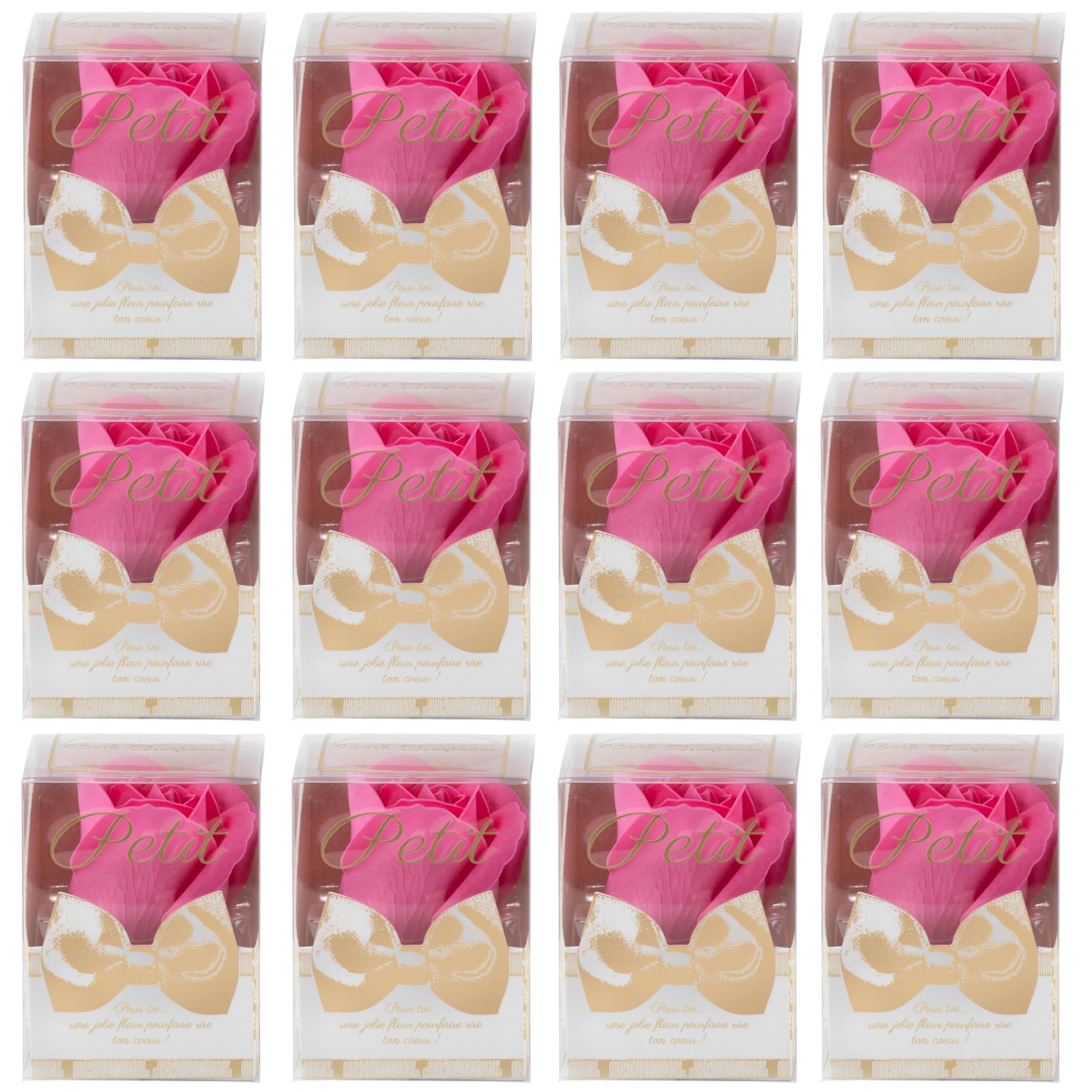 Q-FLA Bath Soak Soap Flower Set of 12 Pink Roses Gift