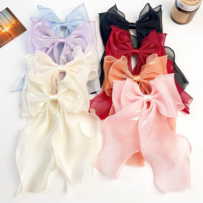 G Triger Sheer Ribbon Hair Clip Black Unique Lolita Accessory