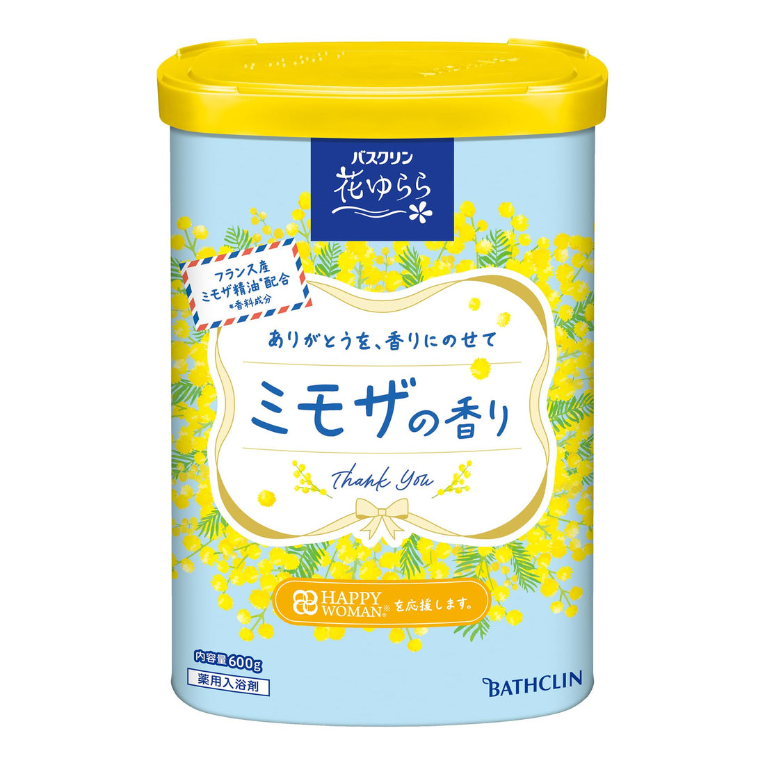 Baskulin Hanabiyori Bath Powder Mimosa Scent 600g Relaxing Aromatherapy