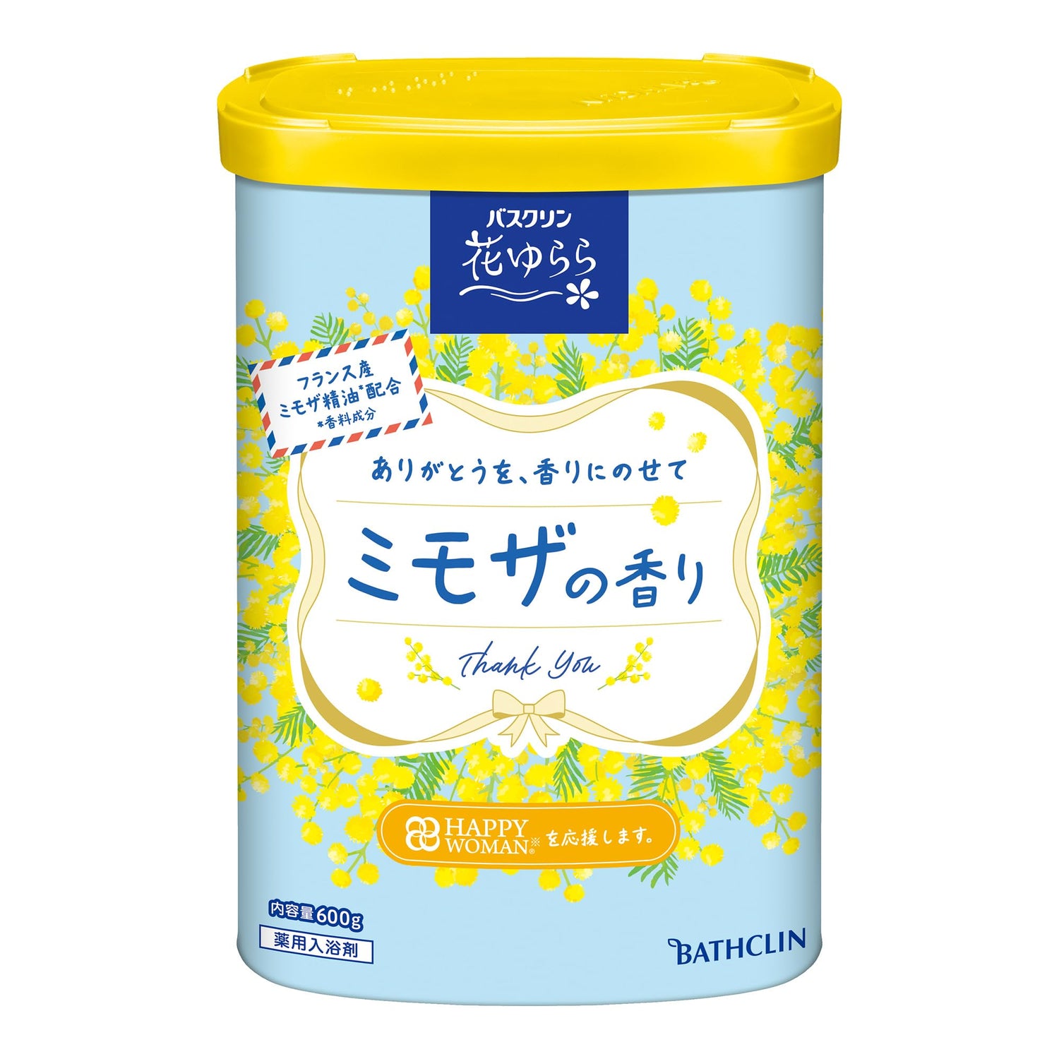 Baskulin Hanabiyori Bath Powder Mimosa Scent 600g Relaxing Aromatherapy