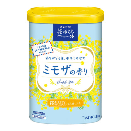 Baskulin Hanabiyori Bath Powder Mimosa Scent 600g Relaxing Aromatherapy