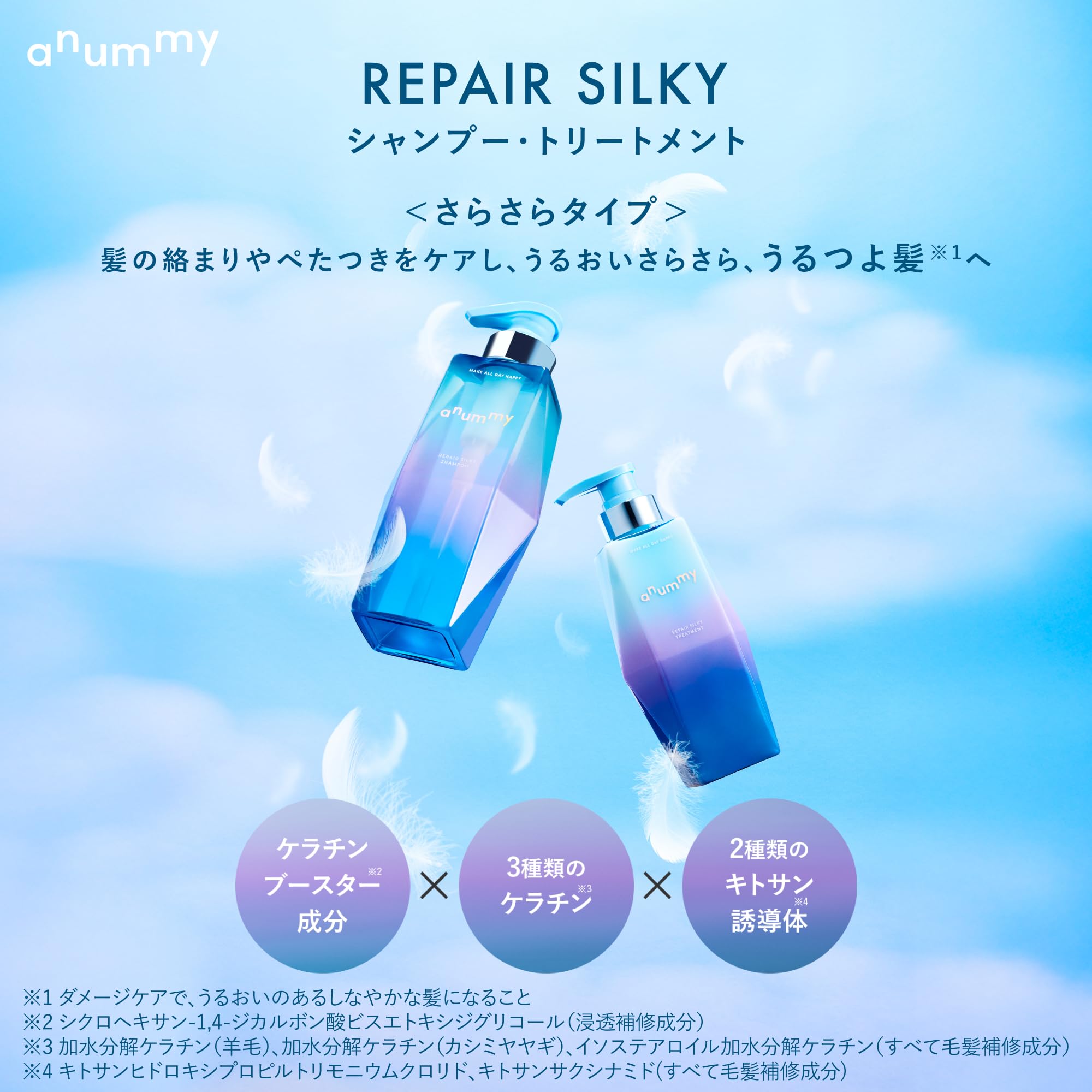 anummy Repair Silky Shampoo 350mL for Smooth and Shiny Hair