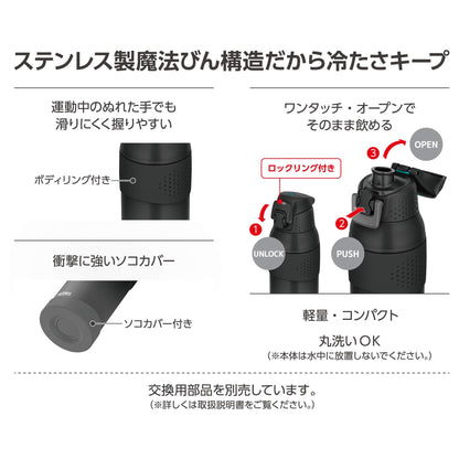 THERMOS Vacuum Insulated Sports Bottle 720ml Black Gradient