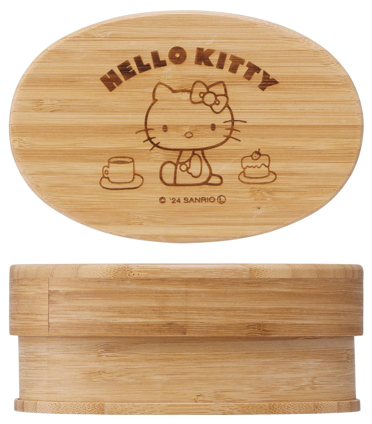 Skater Bamboo Lunch Box 600ml with Dividers and Belt for On-the-Go Meals