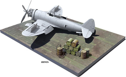 Miniart 1/48 Martson Mat Landing Strip Model with 12 Oil Cans