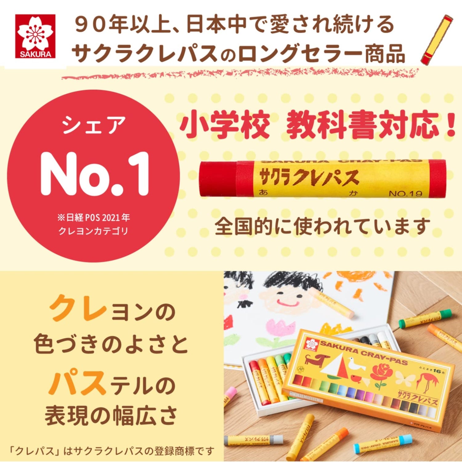 SAKURA Crayons 16 Colors with Rubber Band for Creative Fun