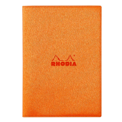 RHODIA Metallic PU Leather Cover A5 Notebook with Orange Accent