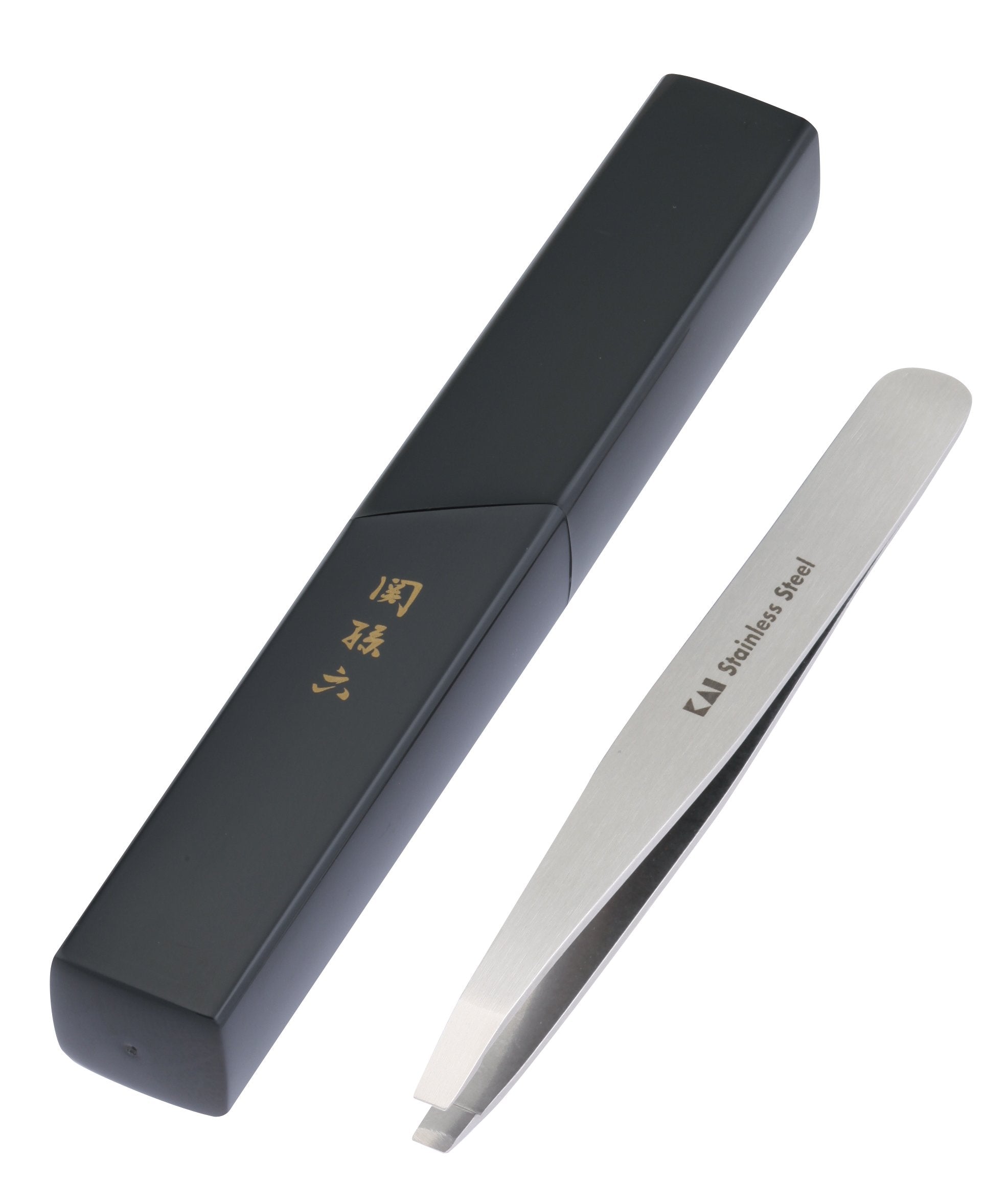 KAI Stainless Steel Tweezers with Storage Case for Precision Grooming