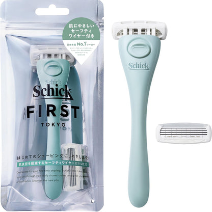 Schick Shaving Holder with Blade and Replacement Mint Green