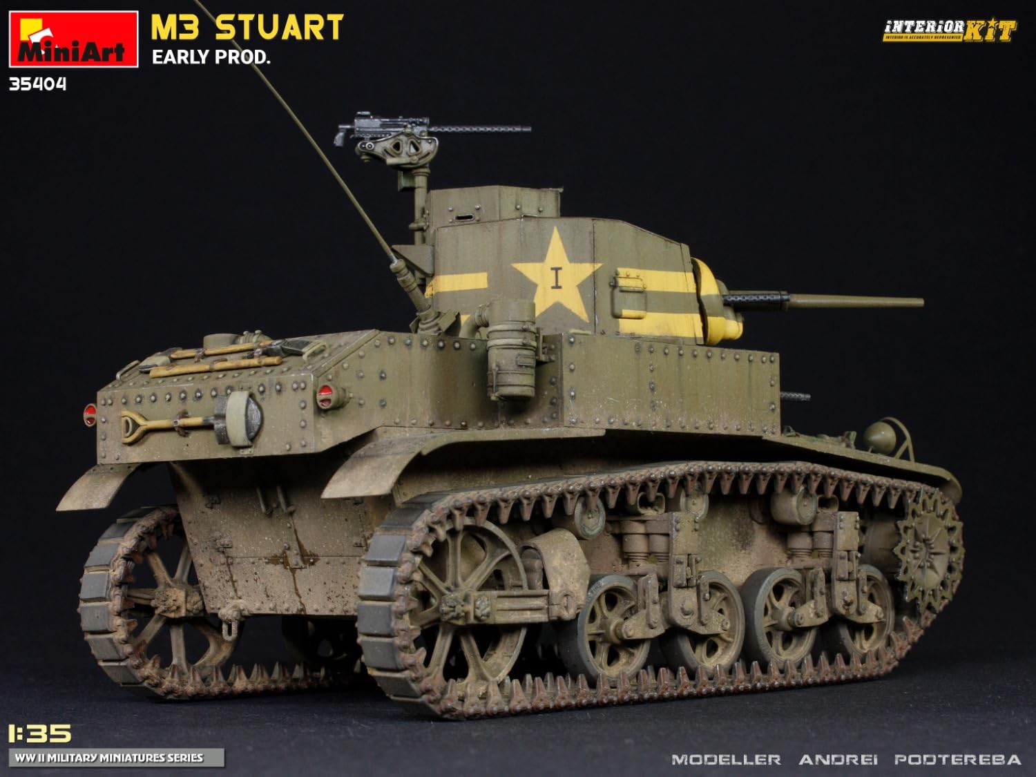 Miniart 1/35 American M3 Stuart Early Type Interior Kit Model