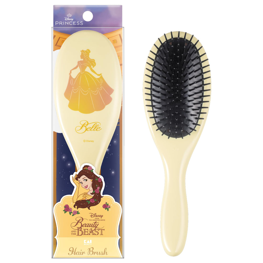 KAI Hair Brush Disney Princess Belle for Comfortable Hair Care