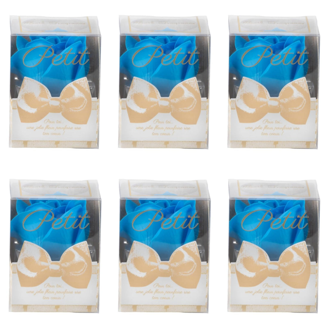 Q-FLA Bath Soak Soap Flower Set 6 Blue Roses for Gifts