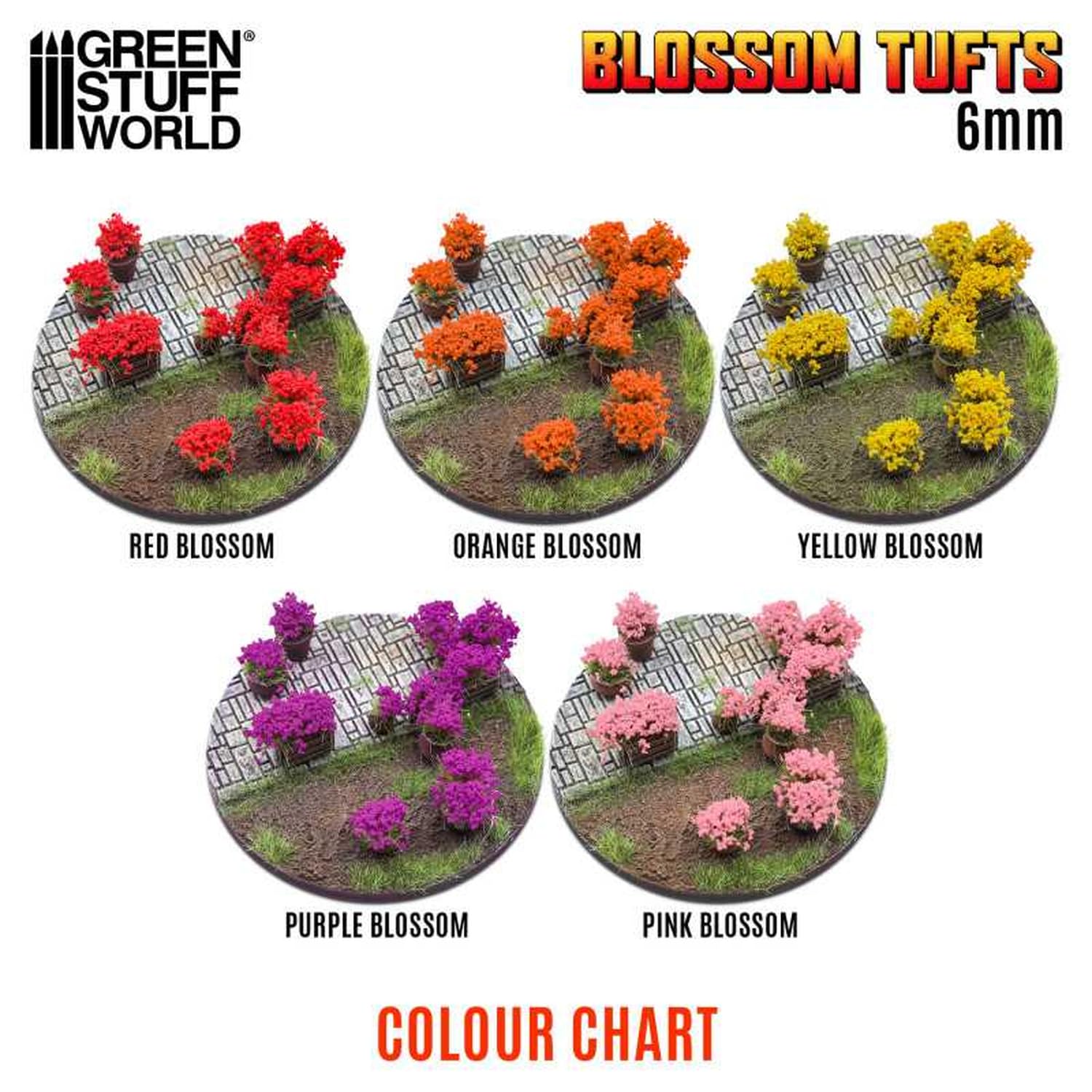 Green Stuff World Diorama Material Full Bloom Yellow 6mm for Hobby Projects
