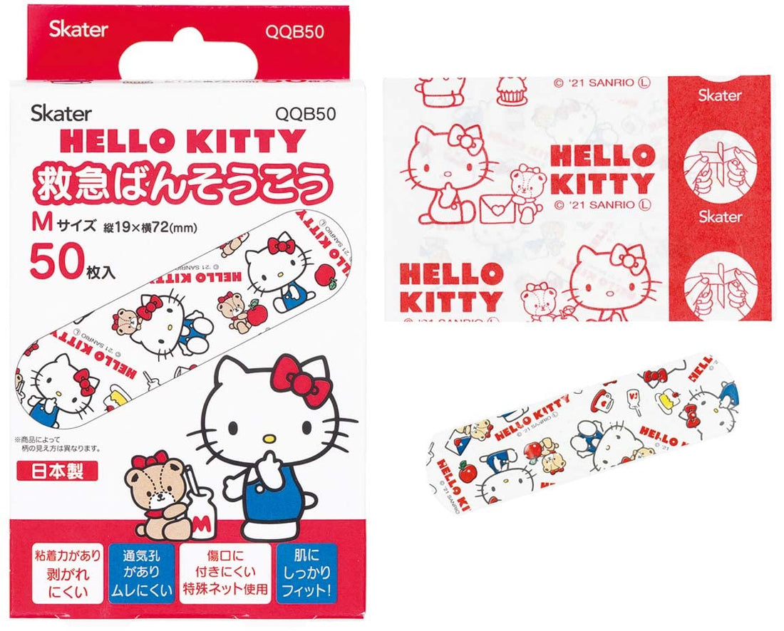 Skater Hello Kitty Bandages M Size 50 Count for Everyday Use
