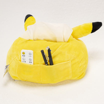 MORIPiLO Pikachu Face Tissue Case Microfiber 26x16x14cm Yellow