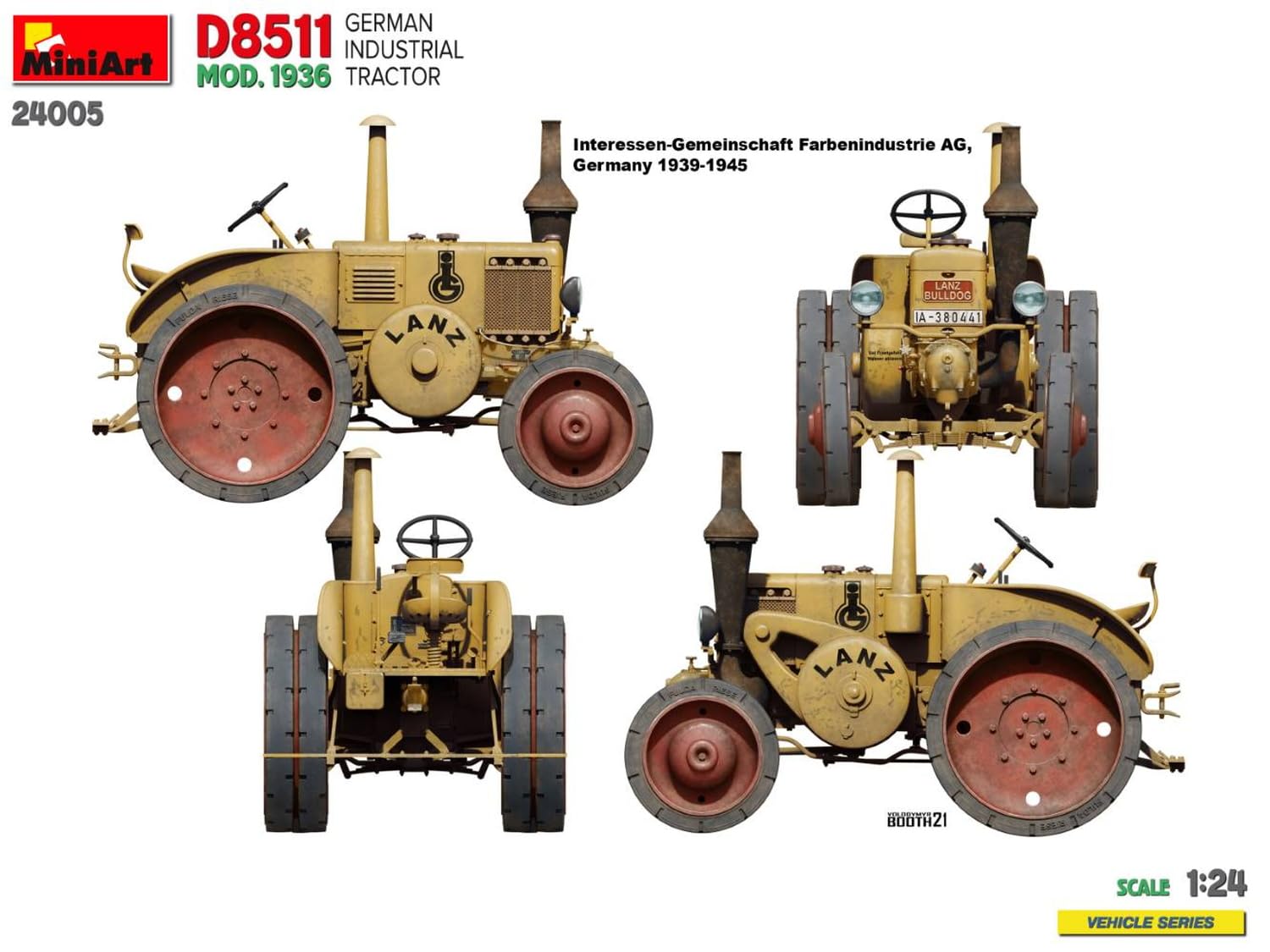 Miniart 1/24 German Industrial Tractor D8511 Model Kit